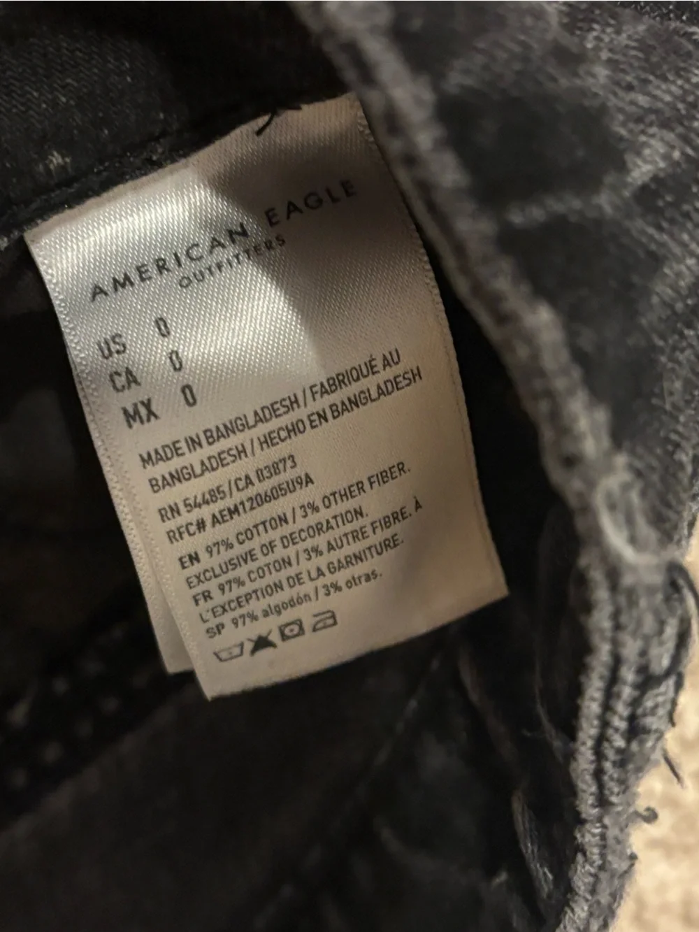 American Eagle Black Distressed High Rise Shorts